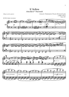 No.12 L'Adieu (Farewell): For piano by Johann Friedrich Burgmüller
