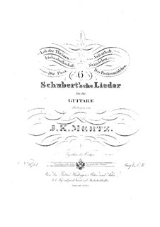 Transcriptions on Songs by Schubert: Complete set by Johann Kaspar Mertz