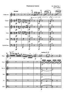 Aria with Variations No.1, Op.1: For violin and string orchestra by Charles Auguste de Beriot