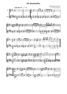 Die Bambusflöte: For flute and alto saxophone by folklore