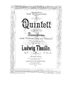 Piano Quintet No.2, Op.20: Full score, parts by Ludwig Thuille