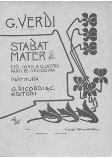 Four Sacred Pieces: No.2 Stabat Mater for choir and orchestra by Giuseppe Verdi