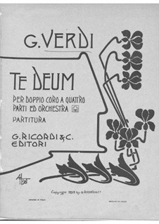 Four Sacred Pieces: No.4 Te Deum for double choir and orchestra by Giuseppe Verdi