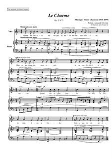 Seven Melodies for Voice and Piano, Op.2: No.2 Le charme by Ernest Chausson