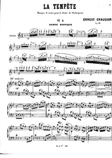 La tempête, Op.18: Danse rustique, for Piano by Ernest Chausson