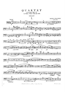 Piano Quartet in A Major, Op.30: Cello part by Ernest Chausson