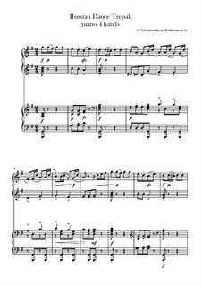 No.4 Russian Dance (Trepak): For piano 4 hand by Pyotr Tchaikovsky