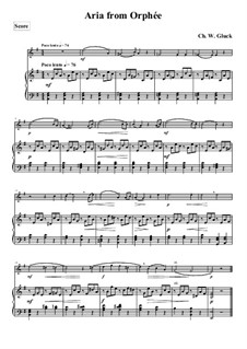 Mille pene: For flute and piano – score by Christoph Willibald Gluck