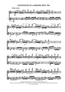 No.13 in A Minor, BWV 784: For two guitars by Johann Sebastian Bach