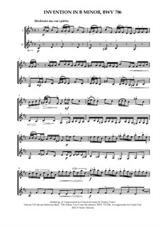 No.15 in B Minor, BWV 786: For two guitars by Johann Sebastian Bach