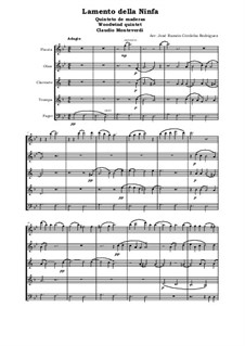 Lamento della Ninfa: Woodwind quintet by Claudio Monteverdi