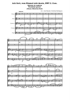 Ach Gott, vom Himmel sieh darein, BWV 2: For woodwind quintet by Johann Sebastian Bach