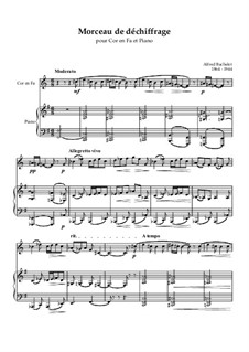 Morceau de déchiffrage pour Cor en Fa et Piano: Morceau de déchiffrage pour Cor en Fa et Piano by Alfred Bachelet