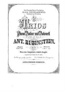 Piano Trio No.1 in F Major, Op.15: Full score, parts by Anton Rubinstein