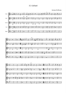 Galliard in G Minor for String Instruments: Full score by Anthony Holborne