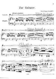 Spanish Dances for Cello and Piano, Op.54: Dance No.1 – score, solo part by David Popper