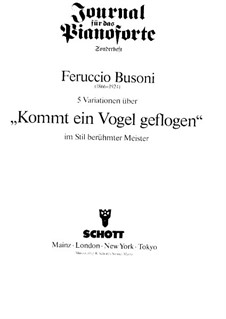 Five Variations on 'Kommt ein Vogel geflogen' for Piano: Five Variations on 'Kommt ein Vogel geflogen' for Piano by Ferruccio Busoni