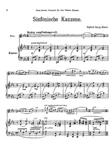 Symphonic Canzona for Flute und Piano, Op.114: Score by Sigfrid Karg-Elert