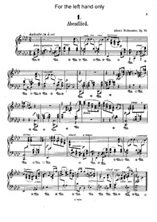 Six Piano Pieces for the Left Hand, Op.31: For piano by Alexis Hollaender