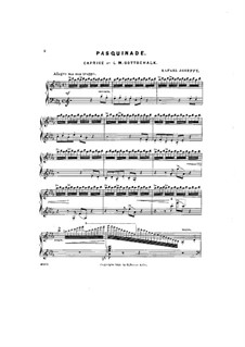 Transcription on Pasquinade by L. Gottschalk: Transcription on Pasquinade by L. Gottschalk by Rafael Joseffy