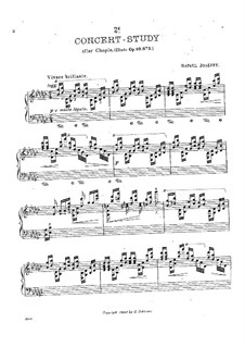 Concert Study (after Etude No.5 by Chopin): For piano by Rafael Joseffy
