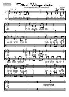 Abendliederzyklus. Fünf Wiegenlieder, Op.292: Abendliederzyklus. Fünf Wiegenlieder by folklore