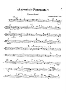 Academic Festival Overture, Op.80: Trombones and bass tuba parts by Johannes Brahms