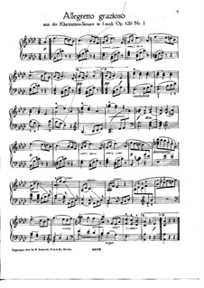 Sonatas for Clarinet (or Viola) and Piano, Op.120: Sonata No.1. Allegretto grazioso. Version for piano by Johannes Brahms