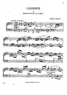 Cadenza to Piano Concerto in A Major by Mozart: For piano by Rafael Joseffy