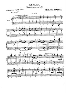 España: For two pianos four hands – piano II part by Emmanuel Chabrier