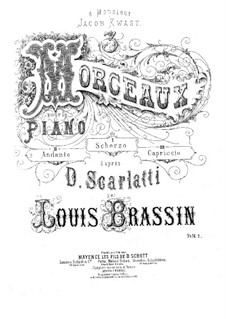 Three Pieces for Piano after Scarlatti: For a single performer by Louis Brassin