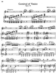 Carnival of Venice for Flute and Orchestra, Op.78: Version for flute and piano – score by Giulio Briccialdi