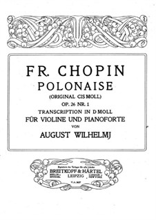 Polonaises, Op.26: No.1, for violin and piano by Frédéric Chopin