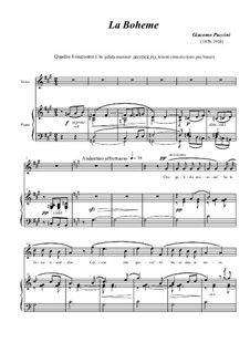 Che gelida manina: Piano-vocal score by Giacomo Puccini
