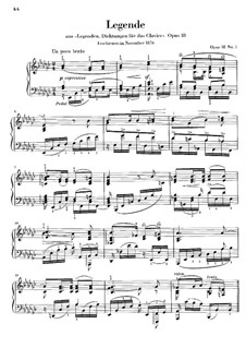 Legends for Piano, Op.18: No.1 in E Flat Minor by Theodor Kirchner