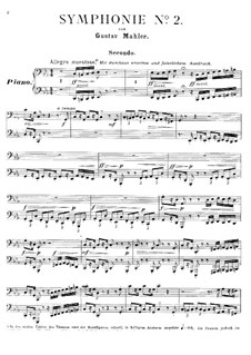 Symphony No.2 in C Minor 'Resurrection': For piano four hands by Gustav Mahler