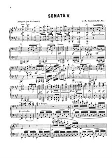 Sonata for Piano No.5 in F Sharp Minor, Op.81: Movement I by Johann Nepomuk Hummel