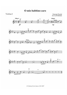 O mio babbino caro: For string quartet by Giacomo Puccini
