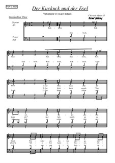 Volkslieder. Der Kuckuck und der Esel, Op.85: Volkslieder. Der Kuckuck und der Esel by Carl Friedrich Zelter