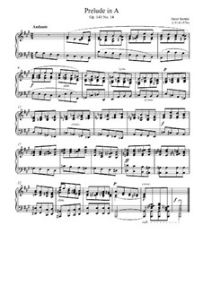 Cinquante études mélodiques précédées chacune d'un prélude en deux suites, Op.141: No.14 Prelude by Henri Jérôme Bertini