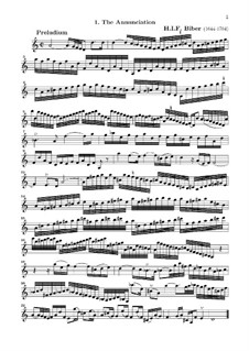 Mystery Sonatas for Violin and Basso Continuo, C.90–105: Sonata No.1 – solo part, С.90 by Heinrich Ignaz von Biber