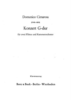 Concerto for Two Flutes and Orchestra: Version for two flutes and piano by Domenico Cimarosa