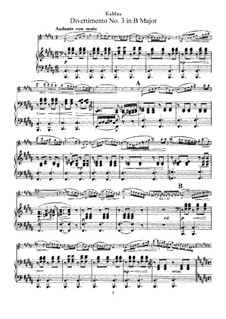 Six Divertissements for Flute and Piano ad libitum, Op.68: Divertissement No.3 – score, part by Friedrich Kuhlau