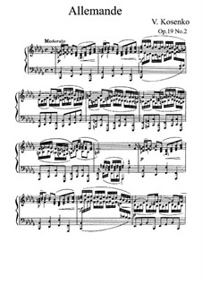 Eleven Etudes in the Form of Old Dances, Op.19: No.2 Allemande by Viktor Stepanovych Kosenko