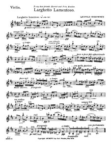 Twelve Impressions for Violin and Piano: No.1 Larghetto Lamentoso, solo part by Leopold Godowsky