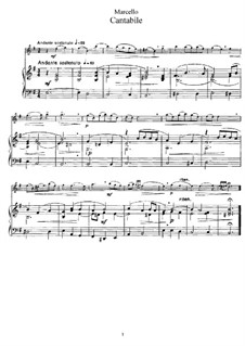 Cantabile for Flute and Piano: Score and part by Benedetto Marcello