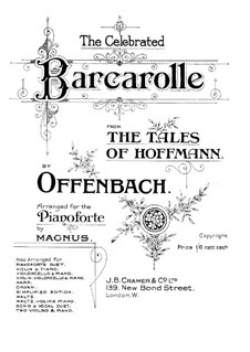 Barcarole: Version for piano (D Flat Major) by Jacques Offenbach