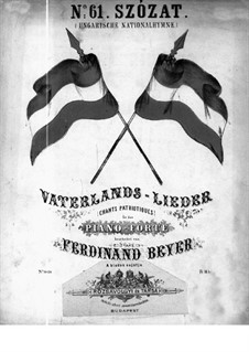 Szózat. Hungarian National Hymn: For piano by Béni Egressy