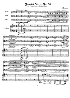 Piano Quartet No.3 in C Minor, Op.60: Full score, parts by Johannes Brahms