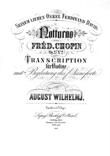 Nocturnes, Op.27: No.2, for violin and piano by Frédéric Chopin